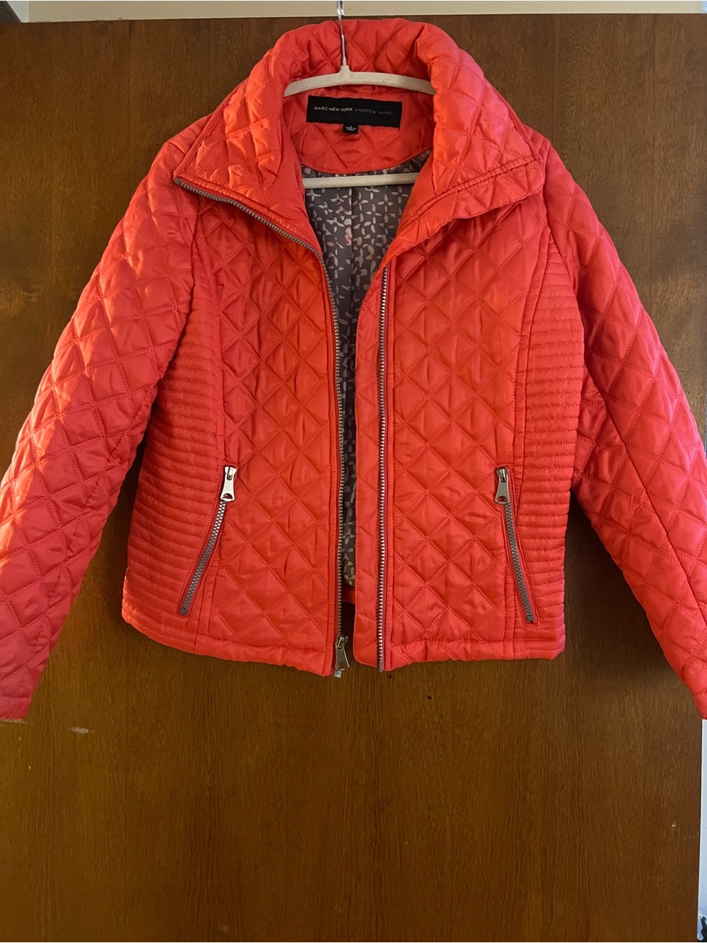 Marc New York Quilted Red Zip-Up Puffer Jacket